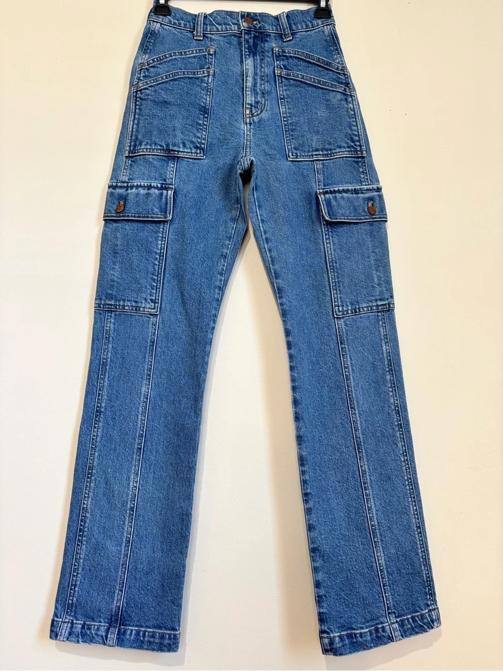 Madewell Preppy Grunge Utility High Rise 90s Straight Leg Cargo Jeans W23/ L29